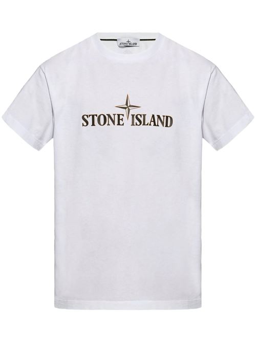 T-shirt bianca con logo Stone Island | 81152NS80V0001